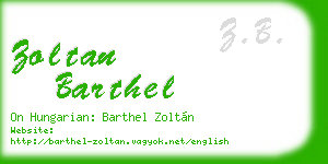 zoltan barthel business card