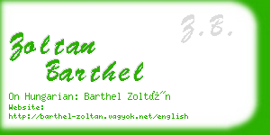 zoltan barthel business card